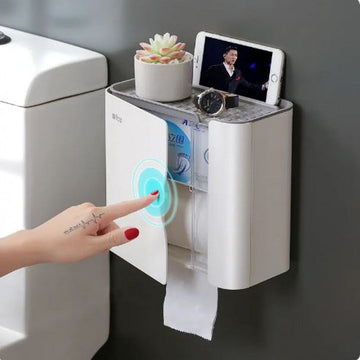 Wall-Mounted Toilet Paper Shelf Tissue Box