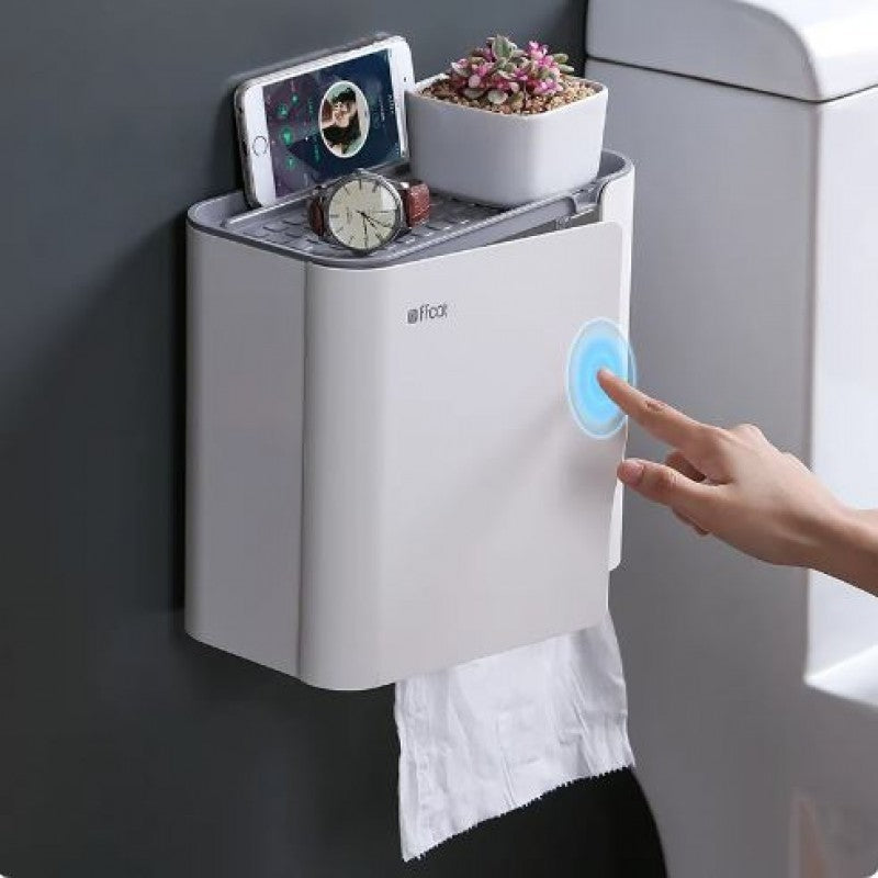 Wall-Mounted Toilet Paper Shelf Tissue Box