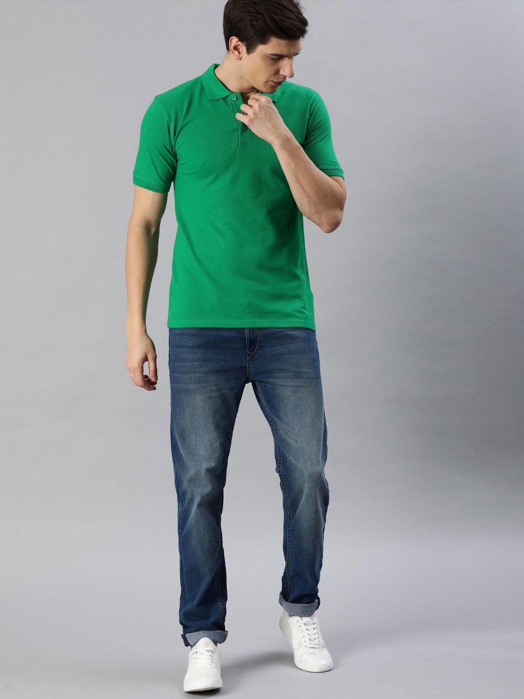 Cotton Blend Solid Half Sleeves Polo T-Shirt