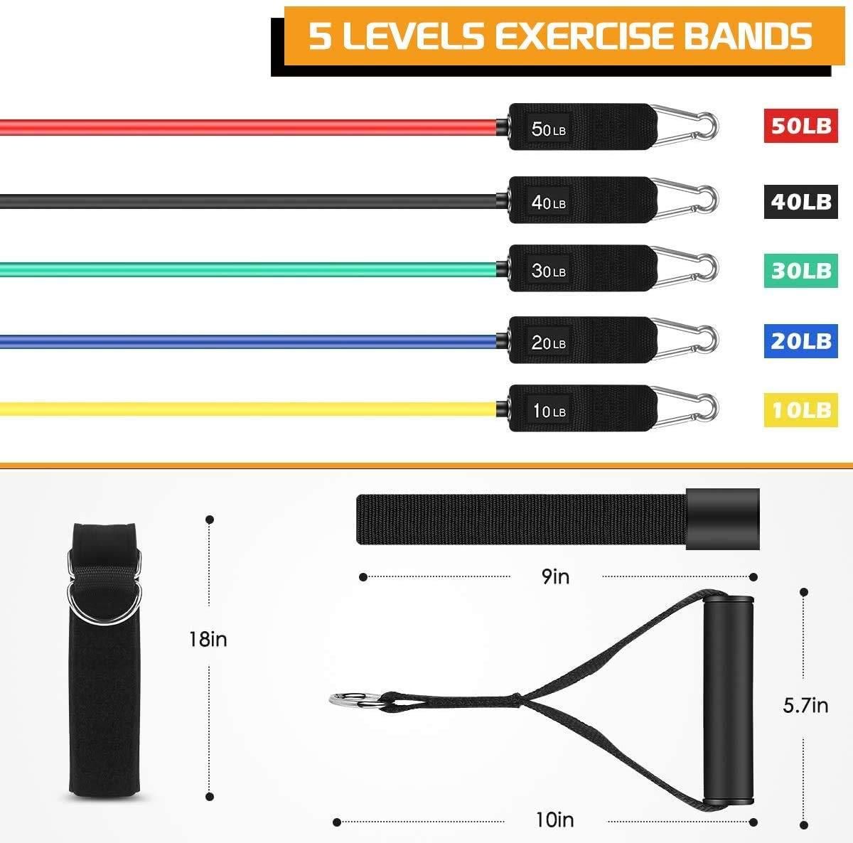 Toning Tube Band with  Abs Wheel for Workout