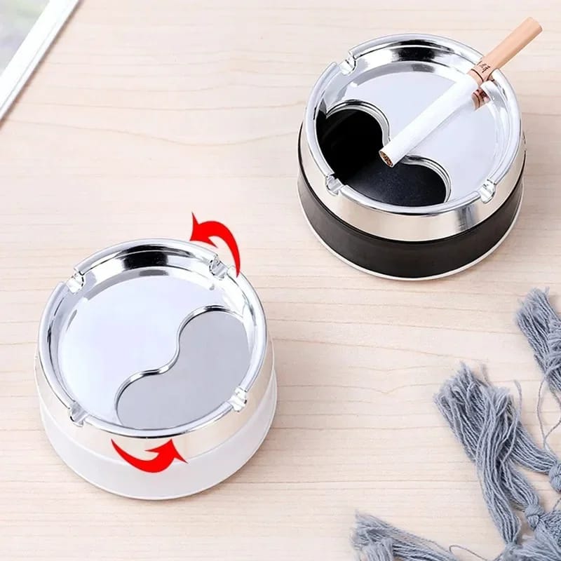 Household Rotatable Stainless Steel Smoking Ashtray