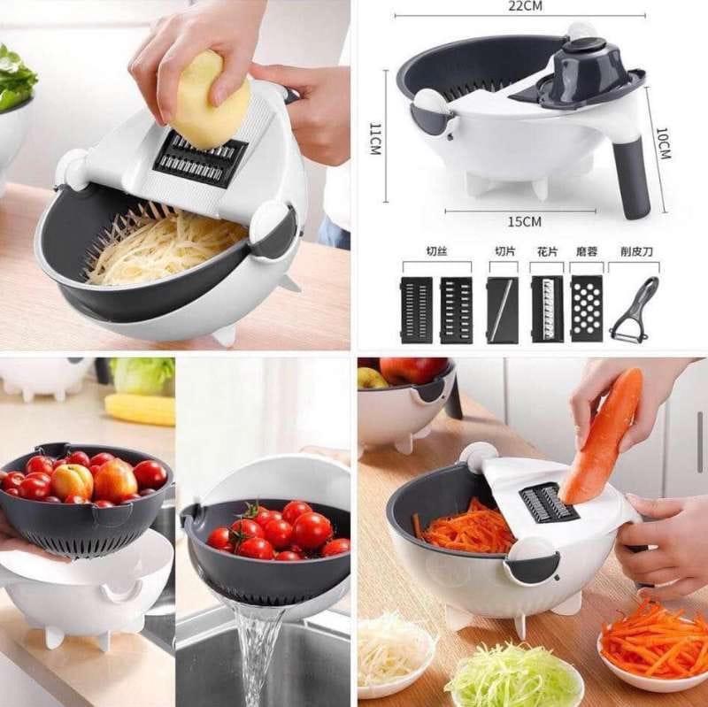 Multi Manual Slicer Drainer Bowl Vegetable Fruit Cutter