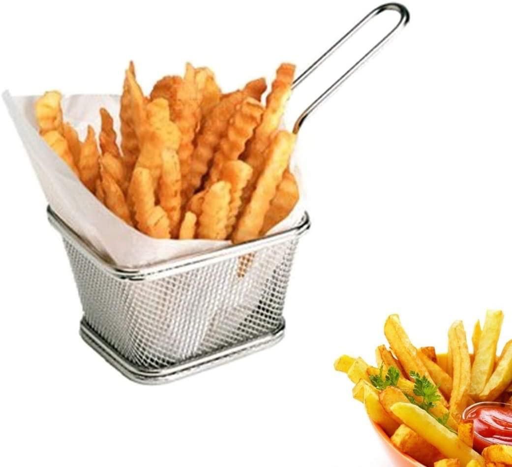 Stainless Steel Mini Square Fry Basket French Fries Holder